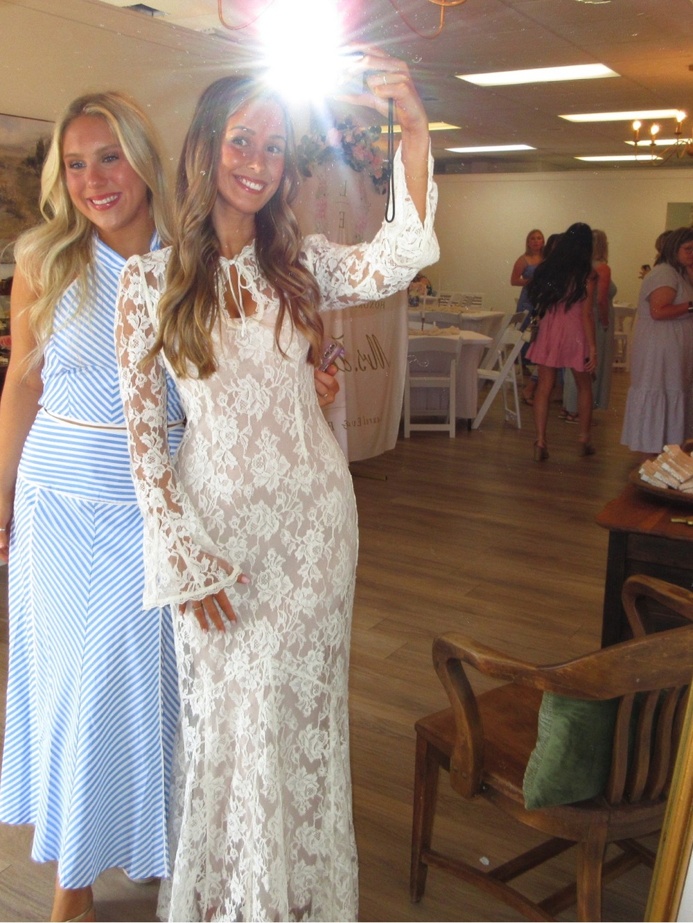 Stone Cold Fox White Lace Maxi Dress with Keyhole Neck - Picture 3 of 3